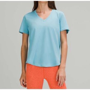 Lululemon Love Tee Short Sleeve V-Neck T-Shirt Size 8 Eton Blue Loungewear